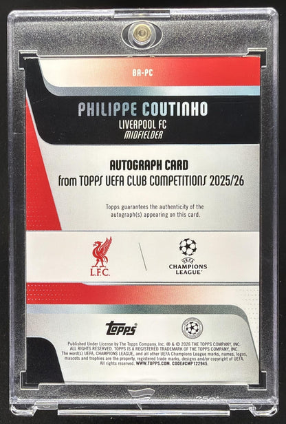 2025 Topps UEFA CC Philippe Coutinho #BA-PC Auto Orange /25