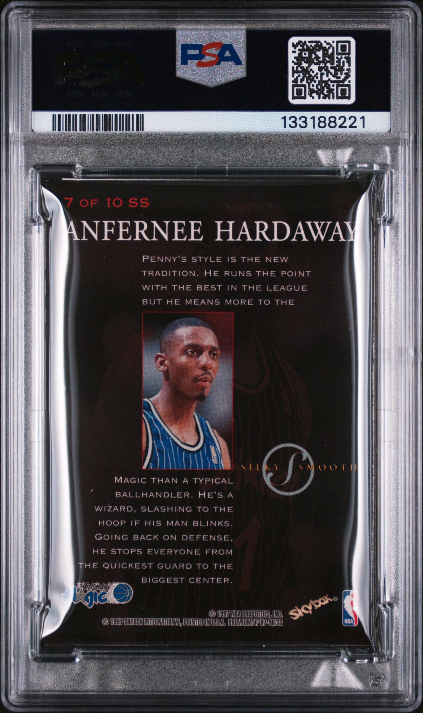 1997-98 Skybox Premium Anfernee Hardaway Silky Smooth PSA 8 Pop 2