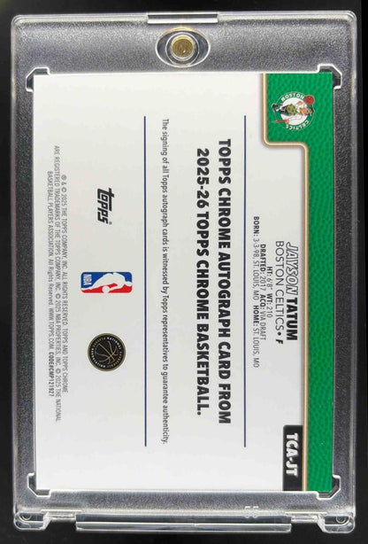 2025-26 Topps Chrome Jayson Tatum #TCA-JT Auto Orange Refractor 13/25 Celtics