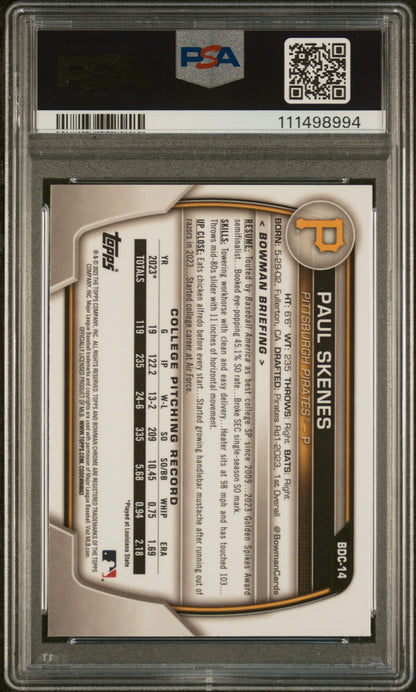 2023 Bowman Draft Paul Skenes #BDC-14 Chrome 1st Prospect PSA 9