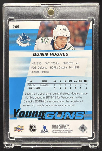 2019-20 Upper Deck Quinn Hughes #249 Young Guns RC