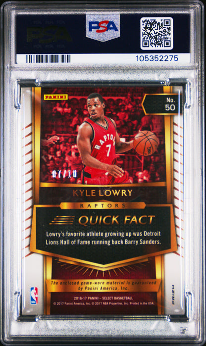 2016-17 Select Kyle Lowry Gold Patch /10 GU PSA 10