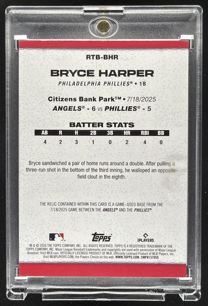 2026 Topps Series 2 Bryce Harper #RTB-BHR Rounding the Bases Relic MEM