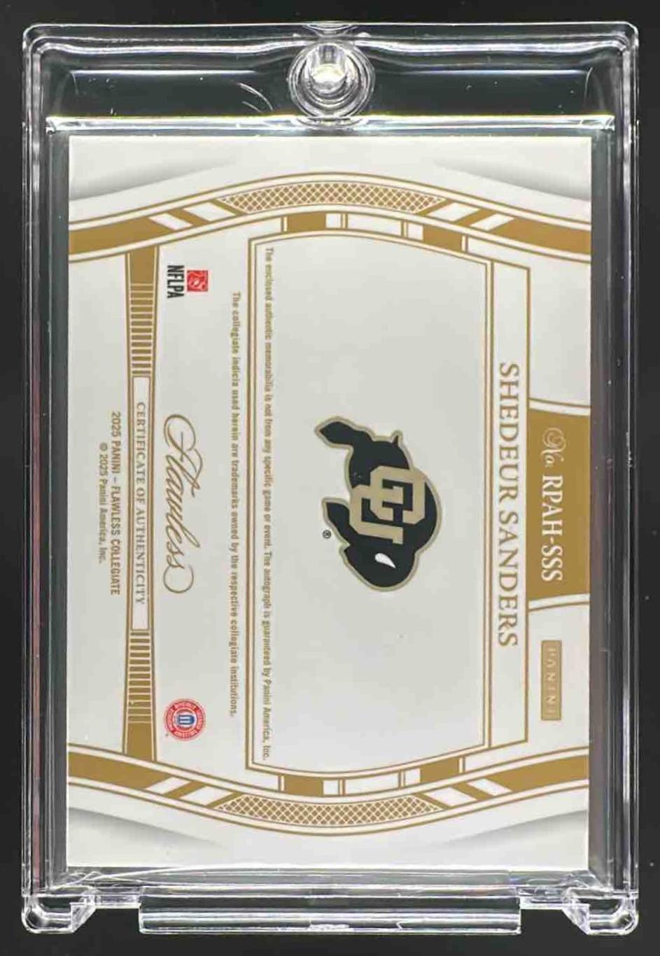 2025 Panini Collegiate Shedeur Sanders #RPAH-SSS Flawless Rookie Patch Auto /15