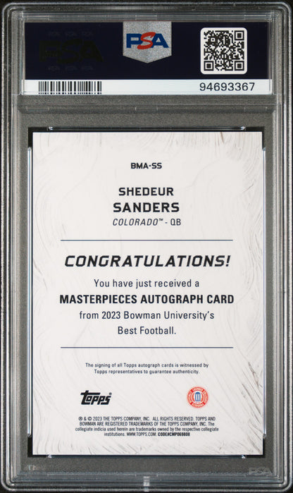 2023 Best U Shedeur Sanders Masterpieces Auto 14/75 PSA 10