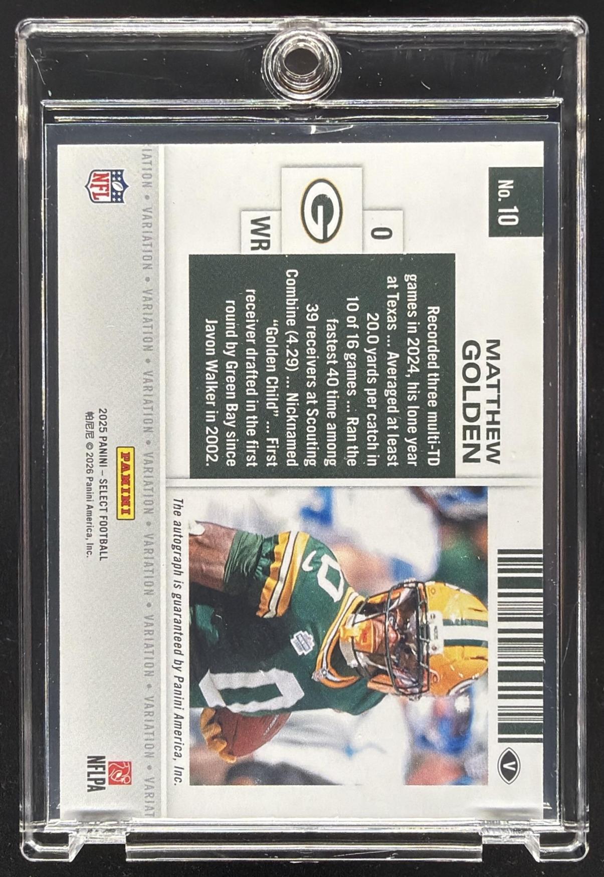 2025 Panini Select Matthew Golden #10 Contenders Rookie Cracked Ice /24 RC Auto