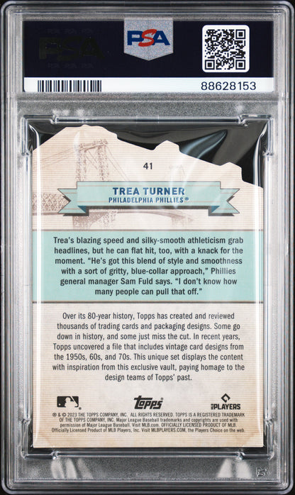 2023 Brooklyn Collections Trea Turner 60 Broadway /38 Die Cut PSA 10