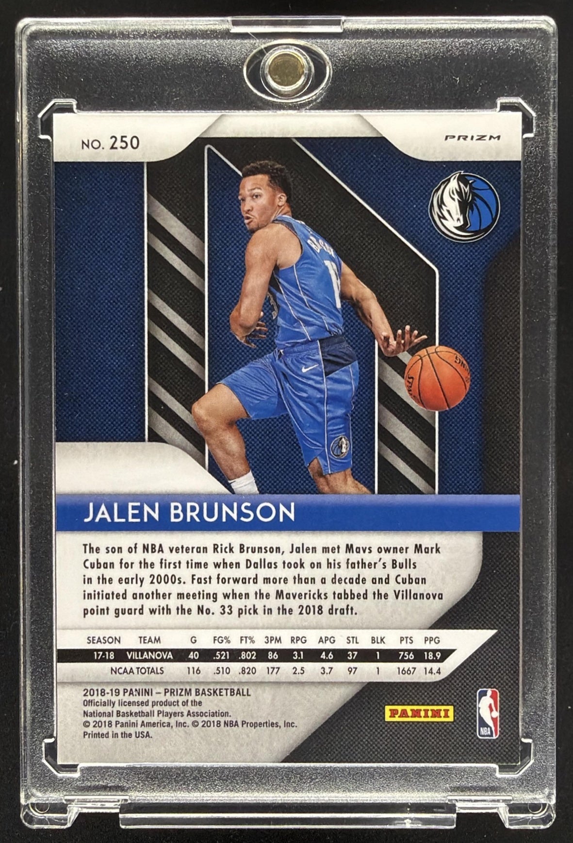 2018-19 Panini Prizm Jalen Brunson #250 RC Red White Blue