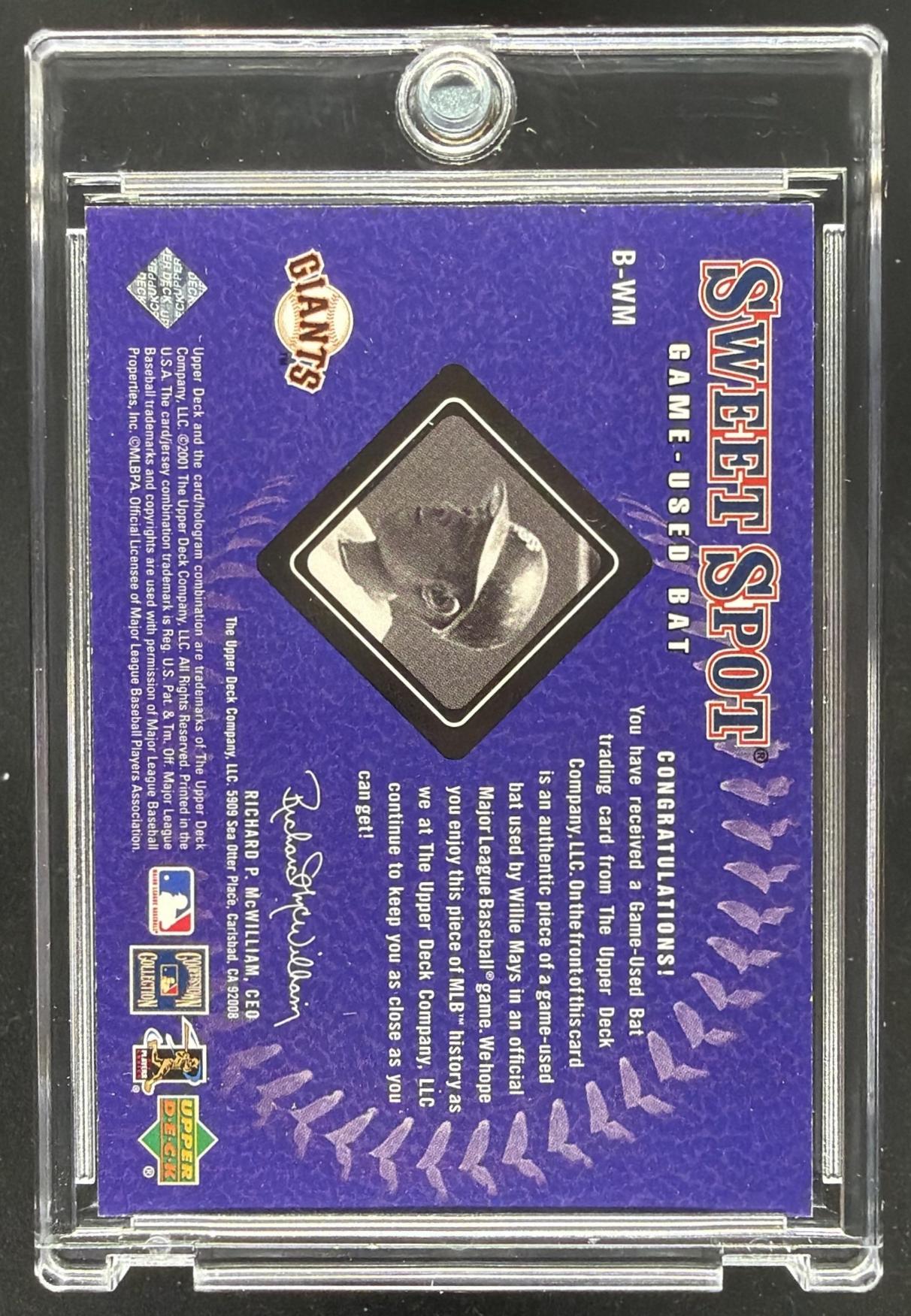 2001 Upper Deck Hall of Famers Willie Mays #B-WM Game Used Bats