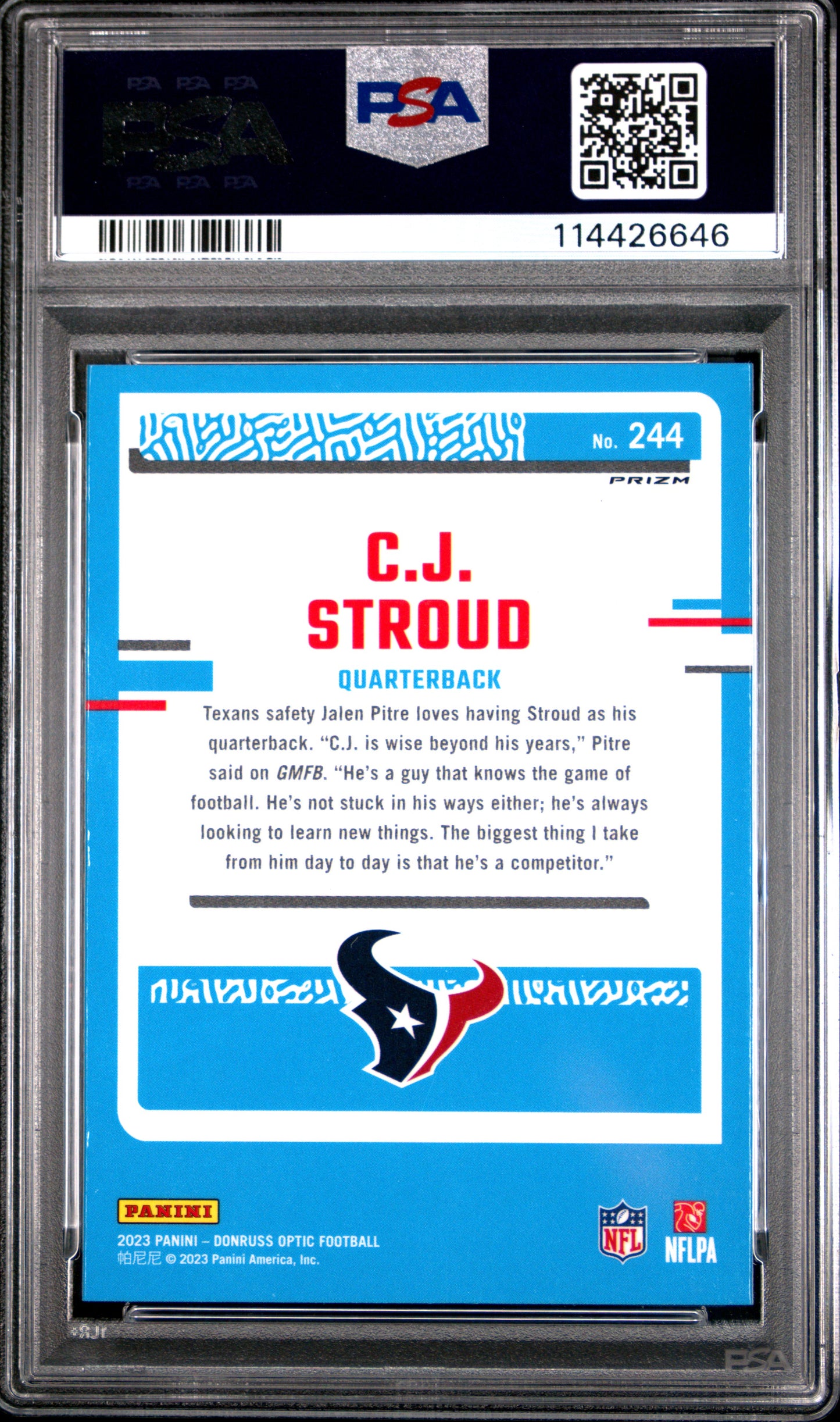 2023 Optic CJ Stroud Holo Rookie PSA 10