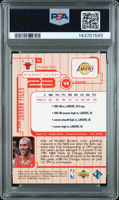 1998-99 Upper Deck Michael Jordan Living Legend The Jordan Files #147 PSA 8