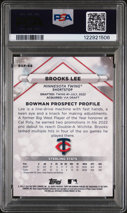 2023 Bowman Sterling Brooks Lee #BSP-68 SuperFractor 1/1 PSA 9