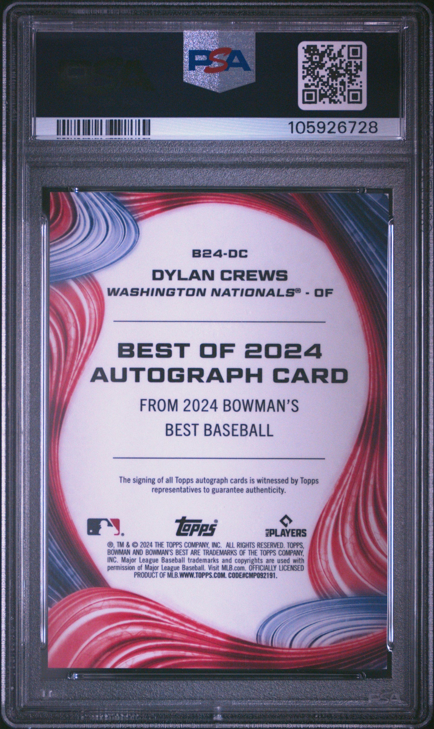 2024 Bowmans Best Dylan Crews Orange X-Fractor Auto /25 PSA 10 RC