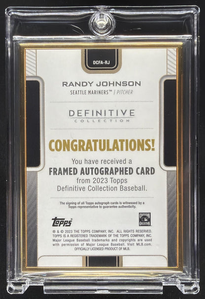 2023 Topps Definitive Randy Johnson #DCFA-RJ Framed Auto Collection Purple 8/10