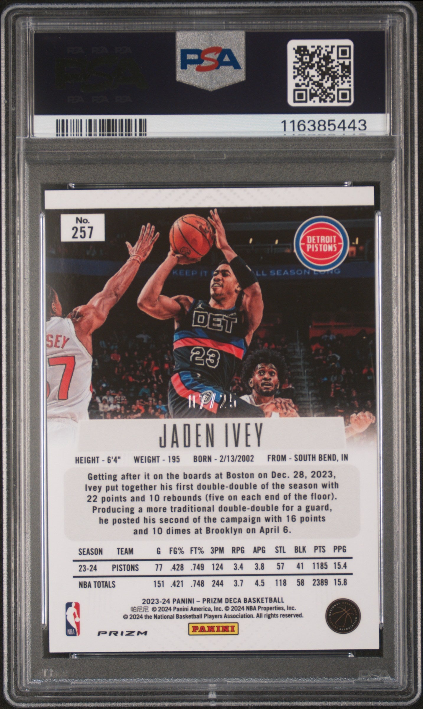 2023-24 Prizm Deca Jaden Ivey Mojo /25 PSA 10