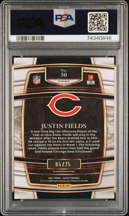 2021 Select Justin Fields Tie Dye Rookie /25 PSA 9