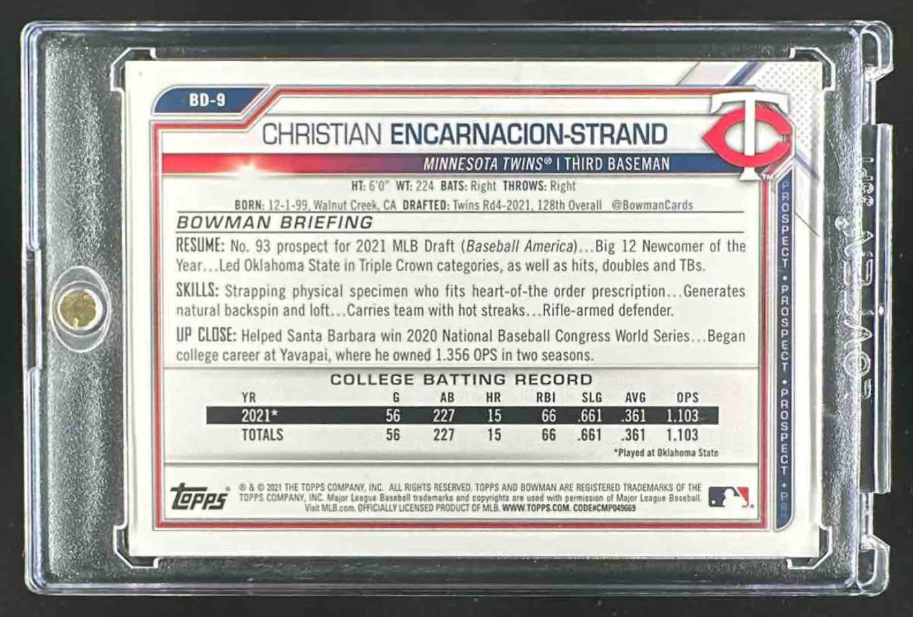 2021 Bowman Draft Christian Encarnacion-Strand #BD-9 1/1 1st
