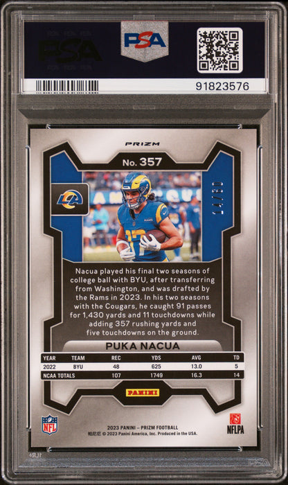 2023 Prizm Puka Nacua Orange Wave Rookie /60 PSA 10