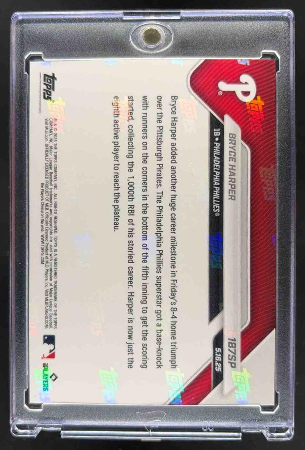 2025 Topps Now Bryce Harper #187SP SP VAR