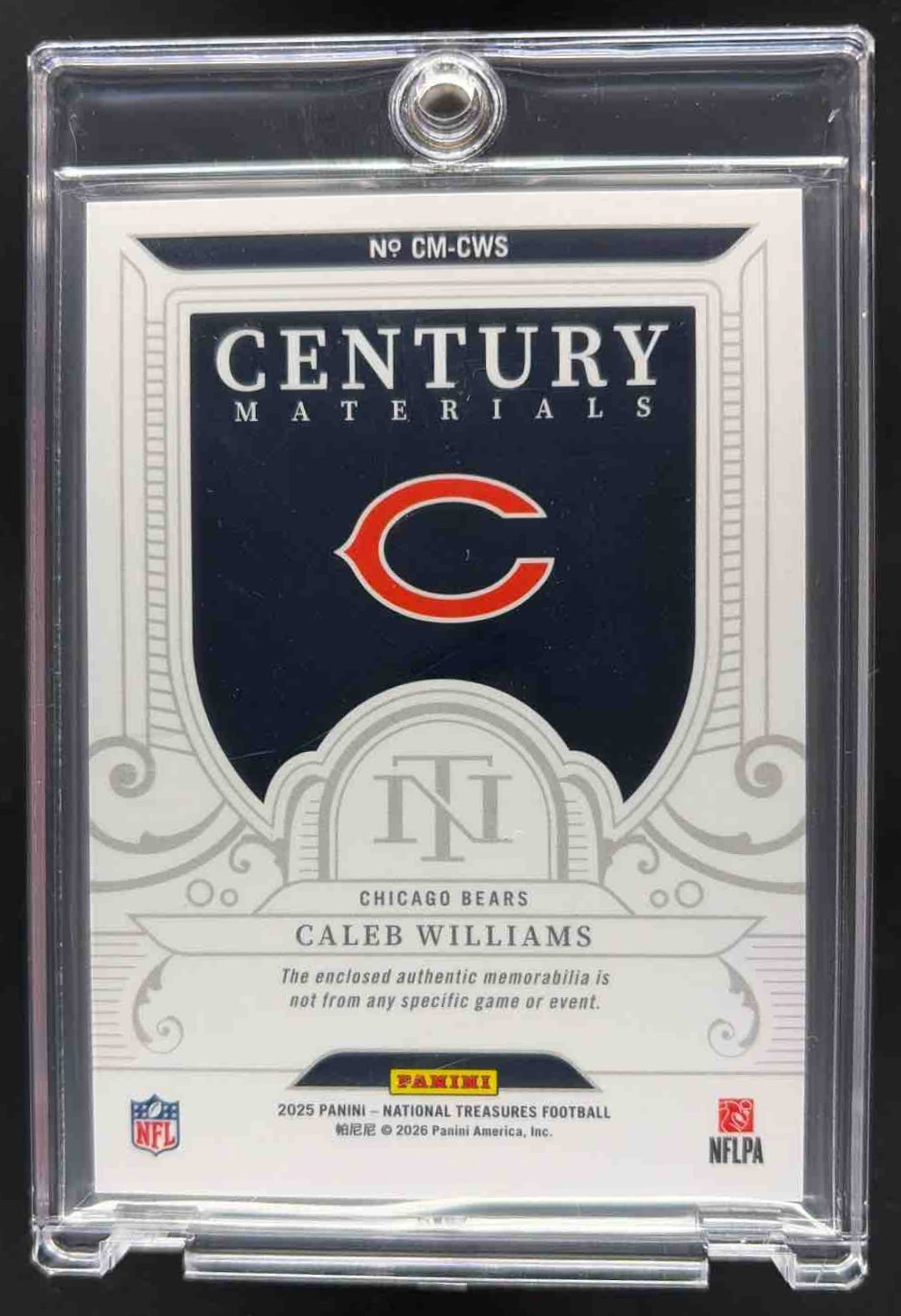 2025 Panini National Treasures Caleb Williams Patch /99 #CM-CWS