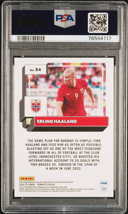 2022-23 Donruss Fifa Erling Haaland Gold /10 PSA 10