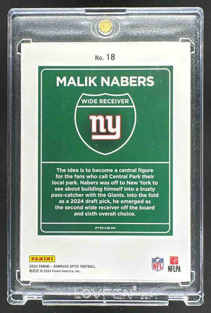 2024 Panini Donruss Optic Malik Nabers #18 Downtown RC SSP