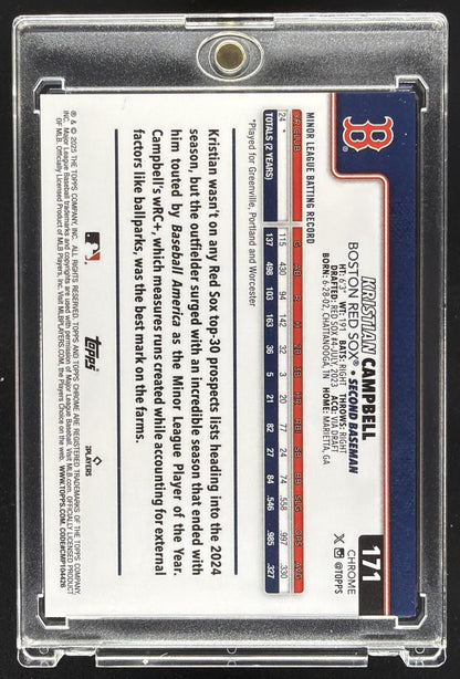 2025 Topps Chrome Kristian Campbell #171 Gold Refractor 9/50 RC