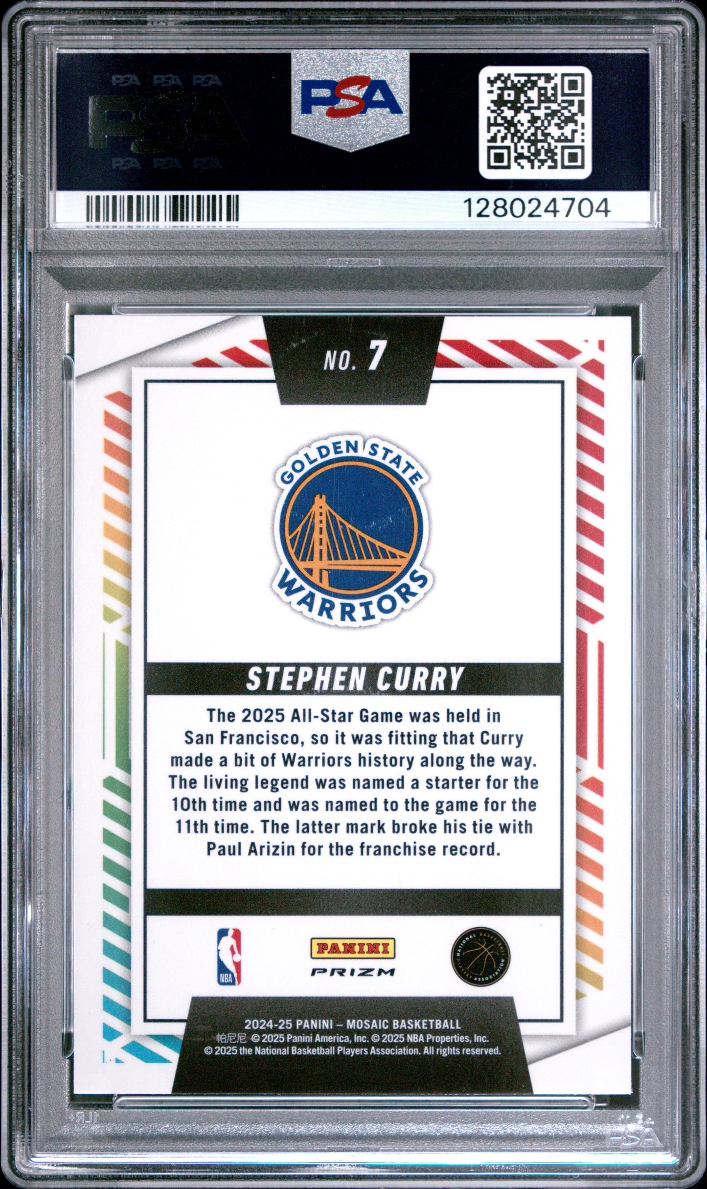 2024-25 Mosaic Stephen Curry Razzle Dazzle PSA 10