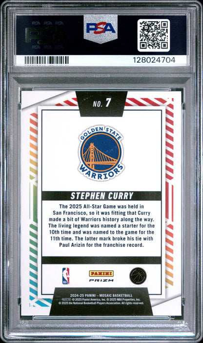2024-25 Mosaic Stephen Curry Razzle Dazzle PSA 10