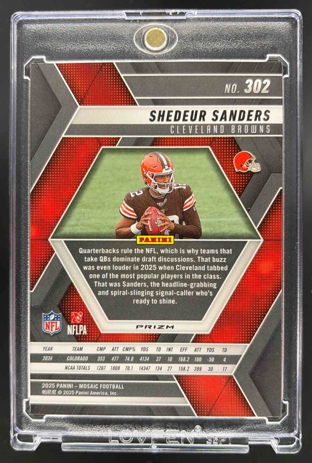2025 Panini Mosaic Shedeur Sanders #302 Rookies Genesis Prizm RC