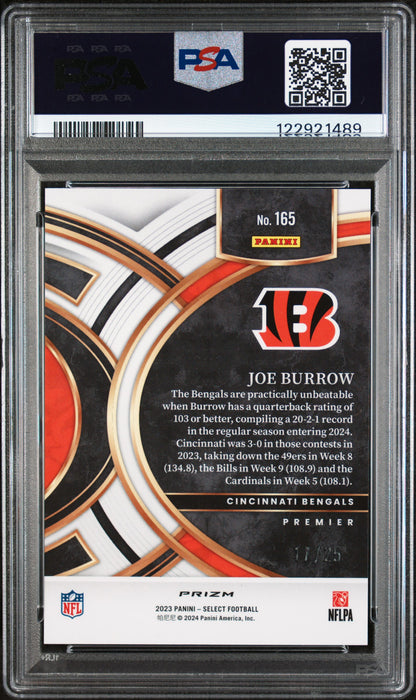 2024 Panini Select Joe Burrow #165 Premier Tie-Dye Prizm /25 PSA 10