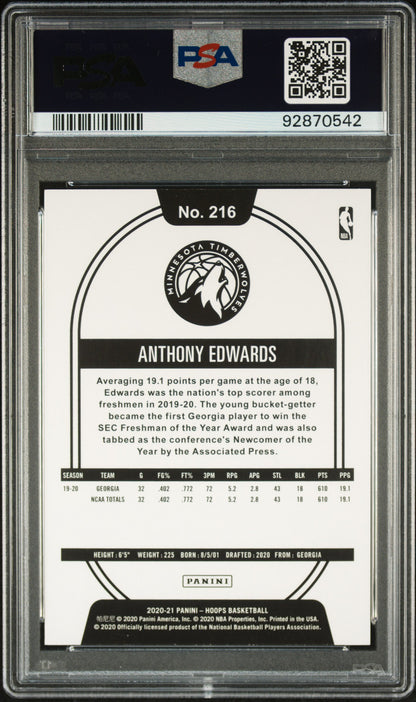 2020-21 Anthony Edwards Hoops Rookie PSA 10