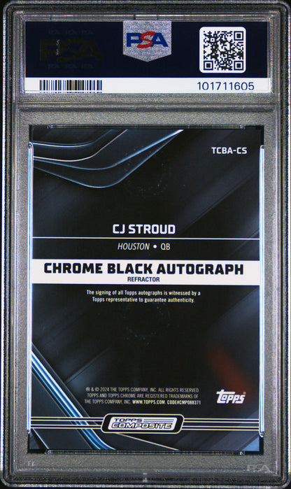 2023 Topps Composite CJ Stroud Chrome Black Refractor Auto 146/150 PSA 9
