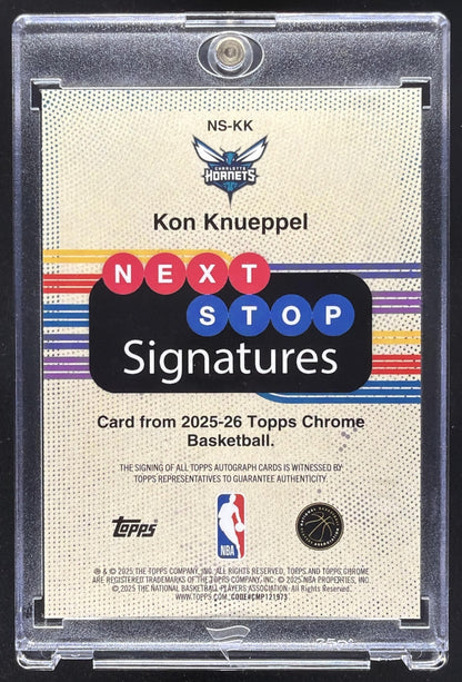 2025-26 Topps Chrome Kon Knueppel #NS-KK Next Stop Signature RC Auto