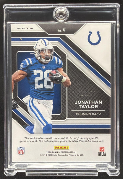 2020 Panini Prizm Jonathan Taylor #4 Rookie Patch Auto /99 RC