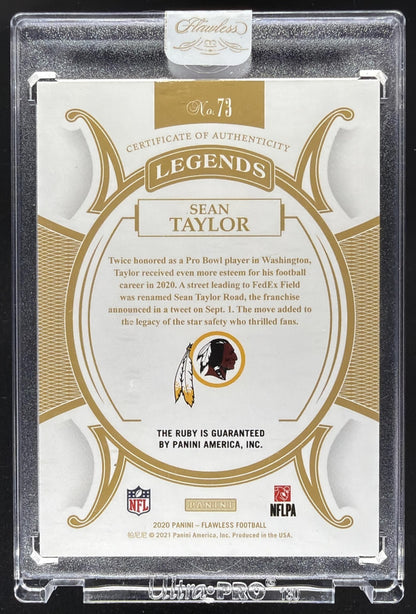 2020 Panini Flawless Sean Taylor #73 4/20