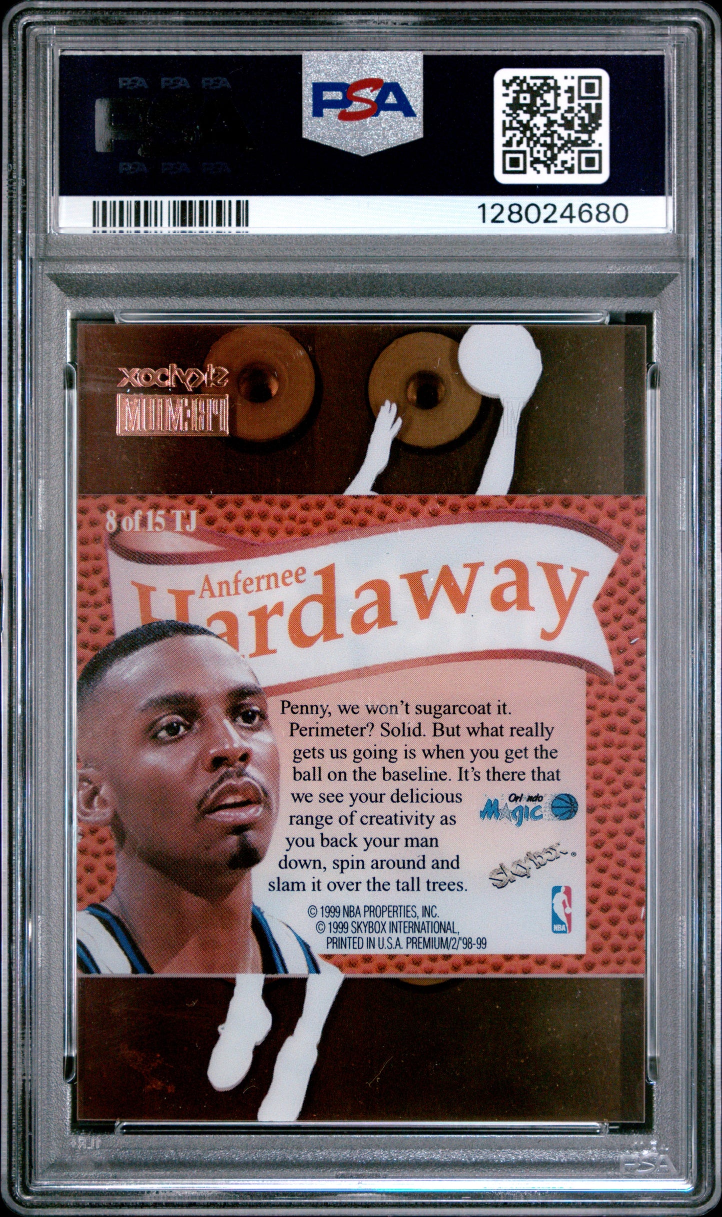 1998-99 Skybox Anfernee Hardaway That's Jam PSA 8