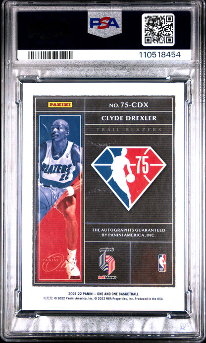 2021 Panini One And One Clyde Drexler 75th Team Signature /35 PSA 6