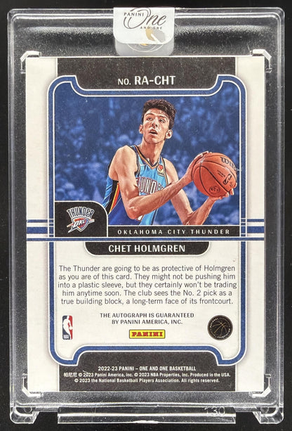 2024-25 Panini One and One Chet Holmgren #10 Day One Signatures Red /25 Auto