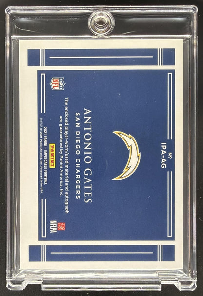 2021 Panini Impeccable Antonio Gates #IPA-AG Immense Patch Autos 20/25 Auto