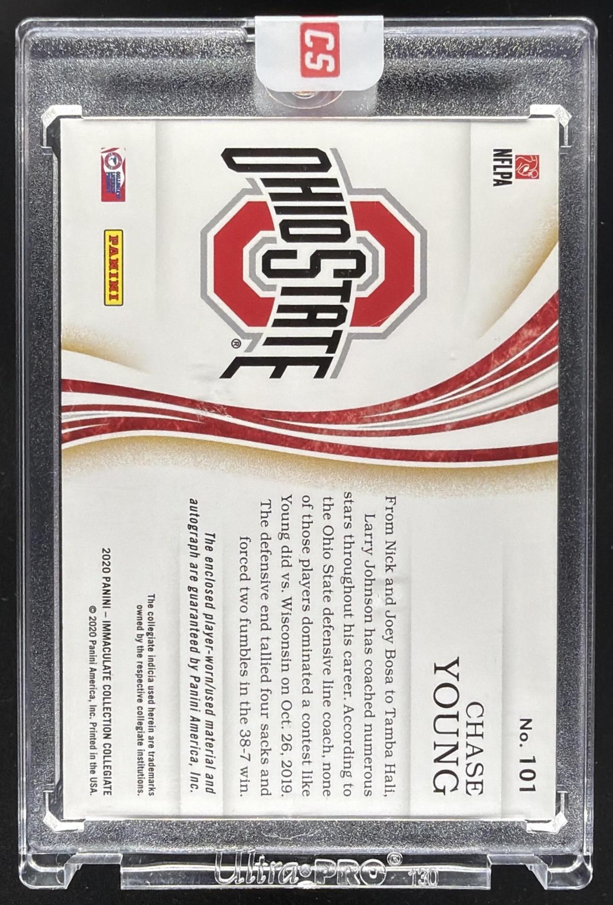 2020 Panini Immaculate Collection Chase Young #REB-21 Rookie Patch Auto /49