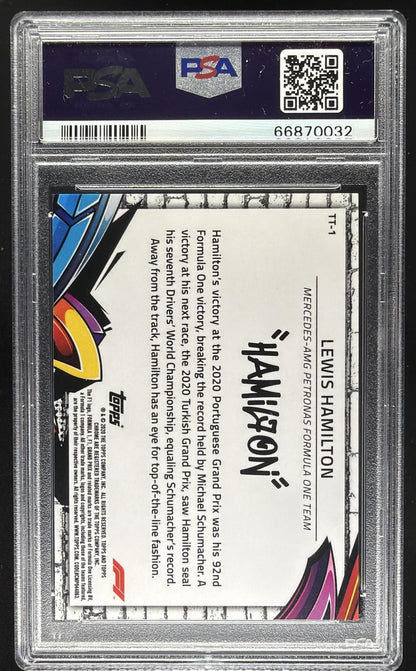 2020 Topps Chrome Formula 1 Lewis Hamilton #1 Refractor PSA 10