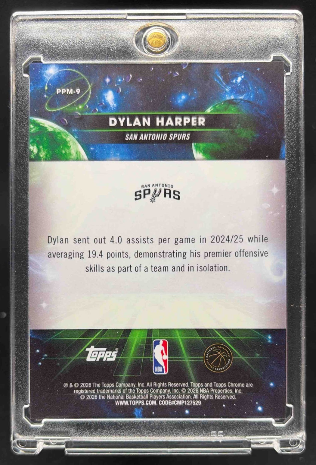 2025-26 Topps Cosmic Chrome Dylan Harper #PPM-9 Planetary Pursuit Mercury RC SSP