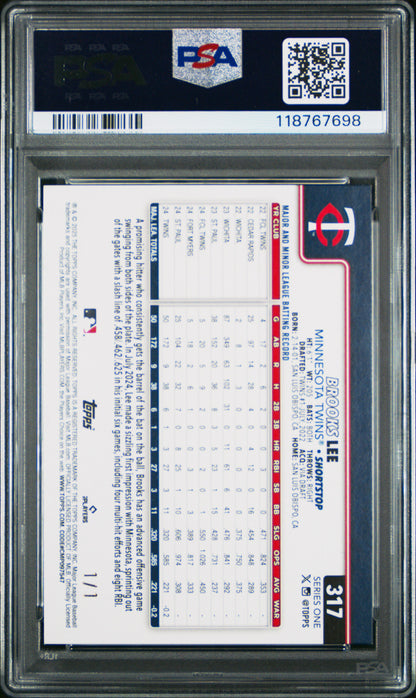 2025 Topps Brooks Lee Flagship Rookie First Card 1/1 PSA 9