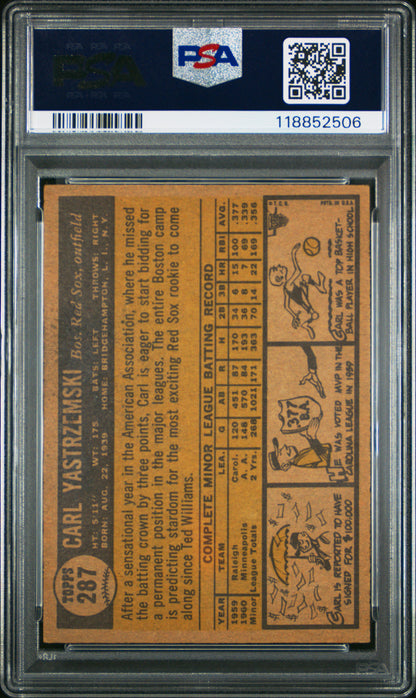 1961 Topps Carl Yastrzemski Rookie #287 PSA 4
