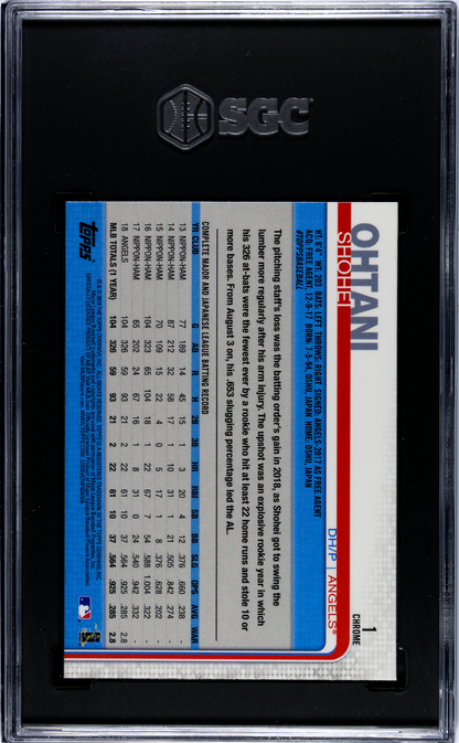 2019 Topps Chrome Shohei Ohtani #1 Cup Rookie SGC 10