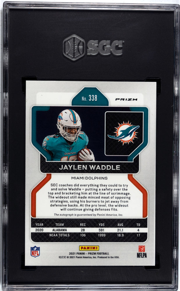2021 Prizm Jaylen Waddle Silver Rookie Auto SGC 9.5/10