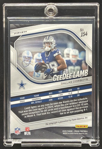 2025 Panini Prizm CeeDee Lamb #154 Auto Silver
