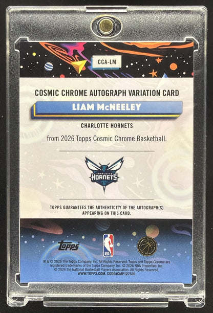 2025 Topps Cosmic Chrome Liam McNeeley #CCA-LM Auto Orange Galactic Refractor /25 RC