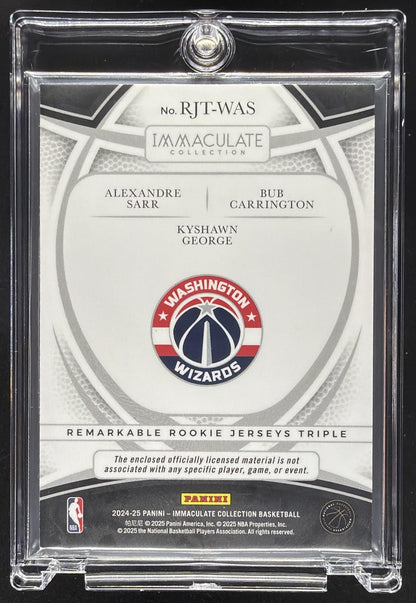 2024-25 Panini Immaculate Collection Alexandre Sarr #18/99 RC